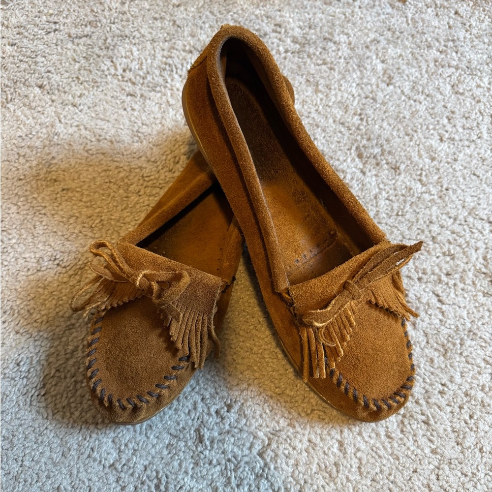 Minnetonka Brown Suede Moccasins